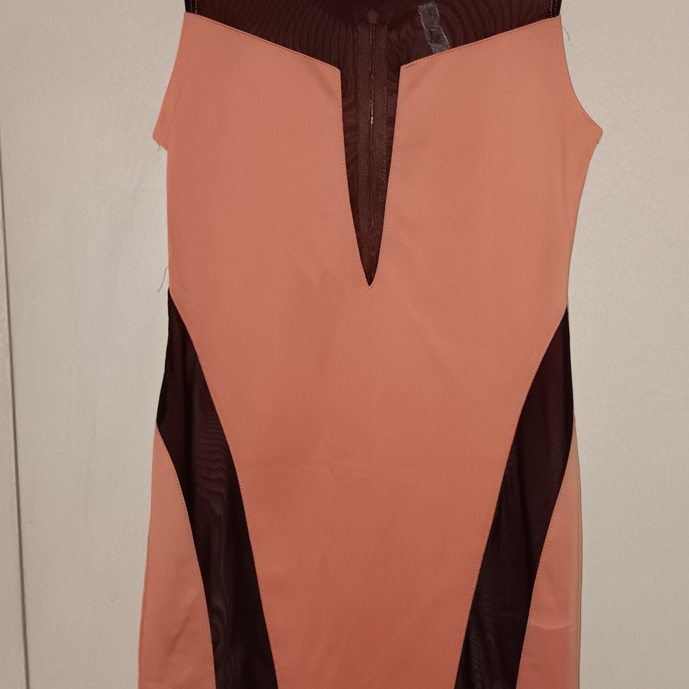 Chic Peach and Black Dress